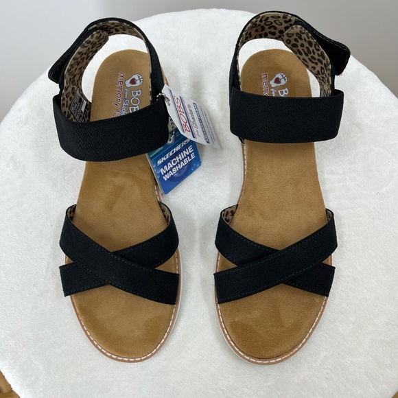 Bob's X Skechers Desert Kiss - Secret Picnic Strappy Sandal Sz 10 in Black - Picture 2 of 11